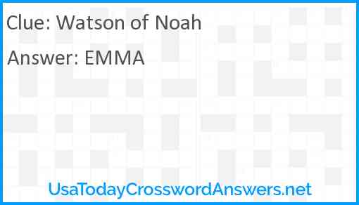 Watson of Noah Answer