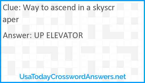 Way to ascend in a skyscraper Answer