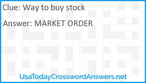Way to buy stock Answer