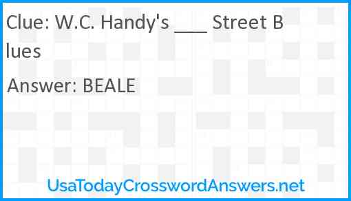W.C. Handy's ___ Street Blues Answer