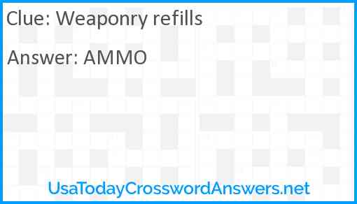 Weaponry refills Answer