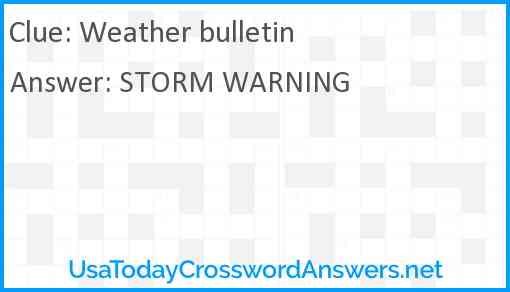 Weather bulletin Answer