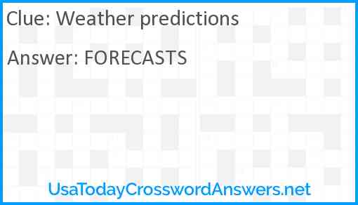 Weather predictions Answer