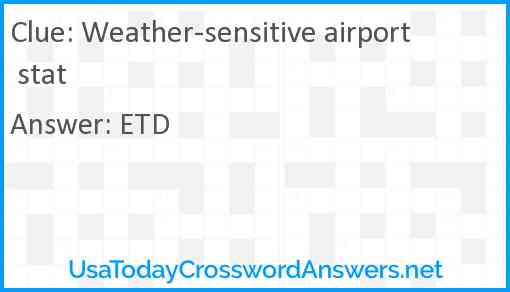 Weather-sensitive airport stat Answer