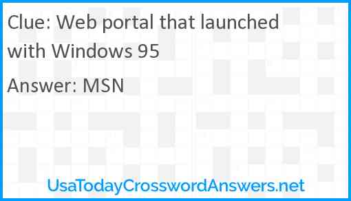 Web portal that launched with Windows 95 Answer