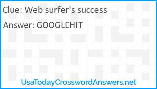 Web surfer's success Answer