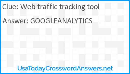 Web traffic tracking tool Answer