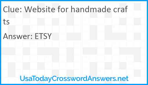 Website for handmade crafts Answer