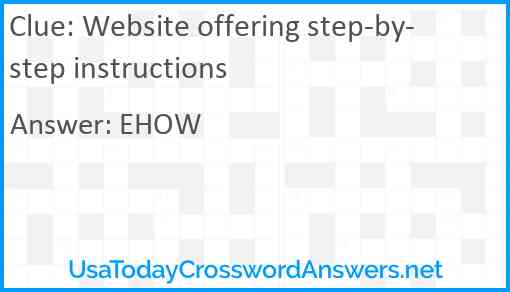 Website offering step-by-step instructions Answer