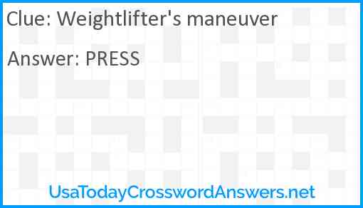 Weightlifter's maneuver Answer