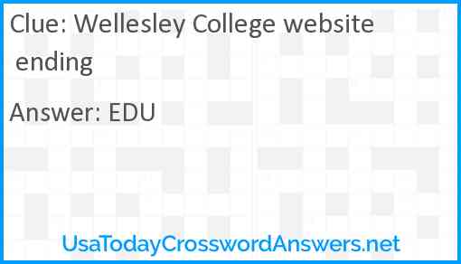 Wellesley College website ending Answer