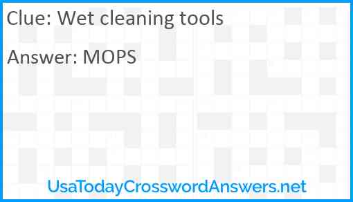 Wet cleaning tools Answer