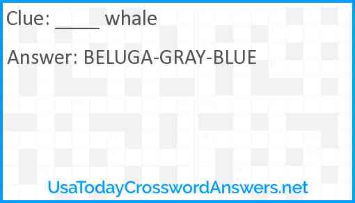 ____ whale Answer