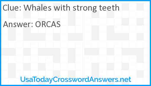 Whales with strong teeth Answer