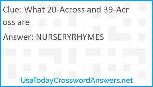 What 20-Across and 39-Across are Answer