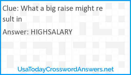 What a big raise might result in Answer