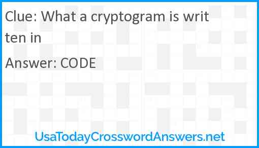 What a cryptogram is written in Answer