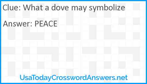 What a dove may symbolize Answer