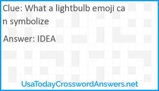 What a lightbulb emoji can symbolize Answer