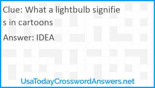 What a lightbulb signifies in cartoons Answer