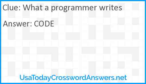 What a programmer writes Answer