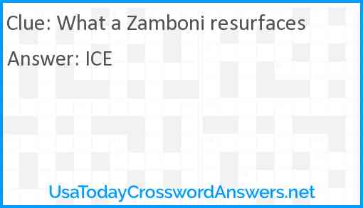 What a Zamboni resurfaces Answer