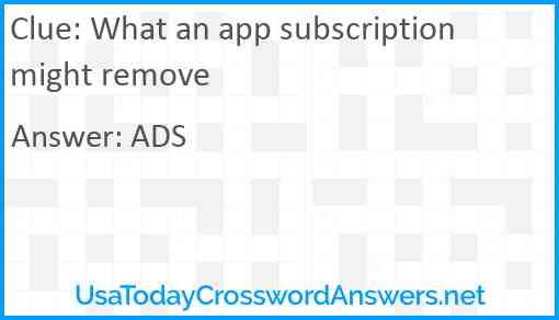 What an app subscription might remove Answer