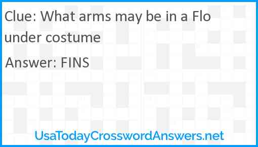 What arms may be in a Flounder costume Answer