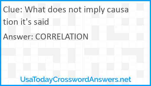What does not imply causation it's said Answer