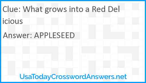 What grows into a Red Delicious Answer
