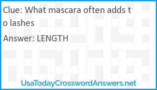 What mascara often adds to lashes Answer