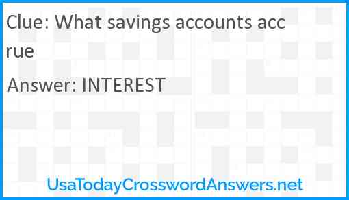 What savings accounts accrue Answer