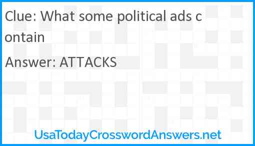 What some political ads contain Answer