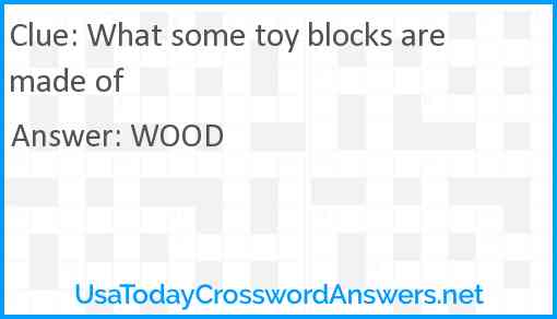 What some toy blocks are made of Answer