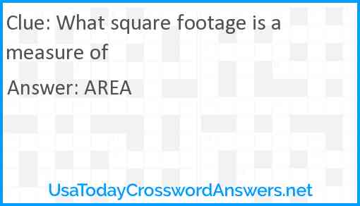 What square footage is a measure of Answer