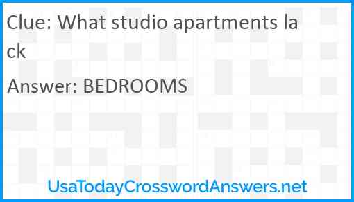 What studio apartments lack Answer