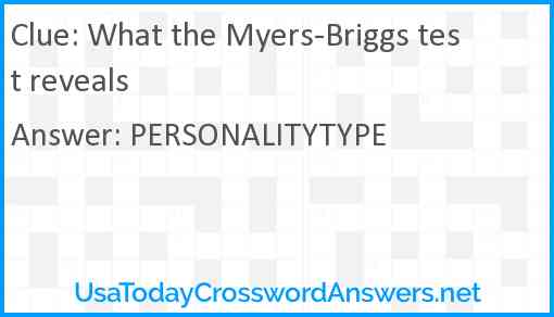 What the Myers-Briggs test reveals Answer