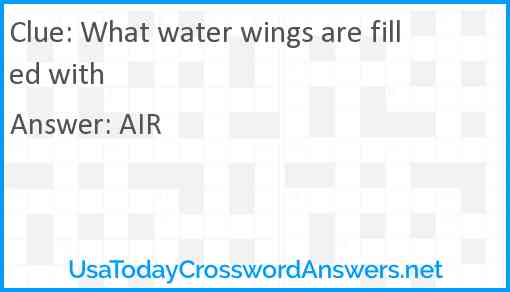 What water wings are filled with Answer