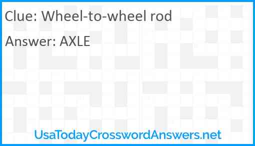 Wheel-to-wheel rod Answer