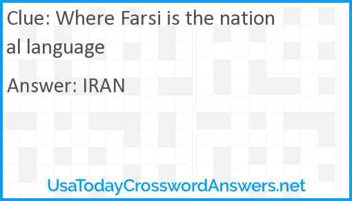 Where Farsi is the national language Answer