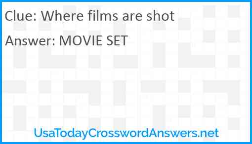 Where films are shot Answer