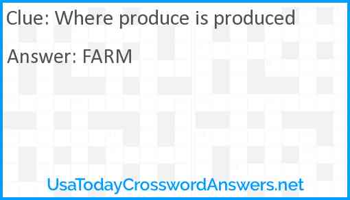 Where produce is produced Answer