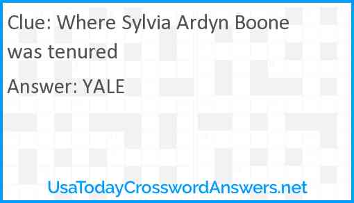 Where Sylvia Ardyn Boone was tenured Answer