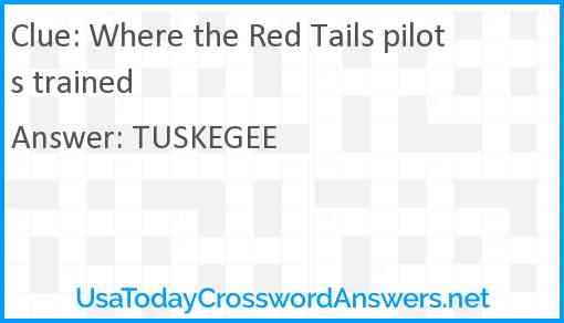 Where the Red Tails pilots trained Answer