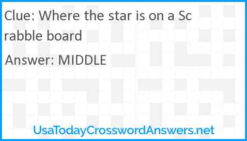 Where the star is on a Scrabble board Answer