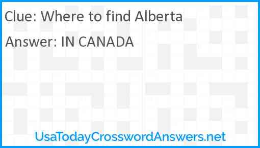 Where to find Alberta Answer