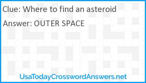Where to find an asteroid Answer