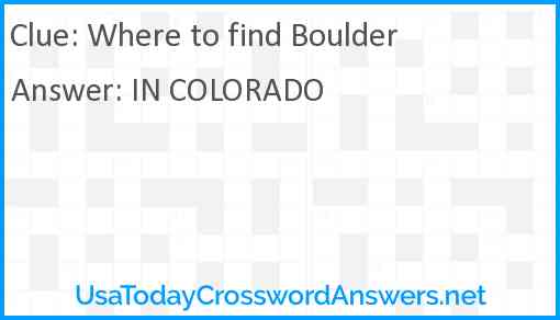 Where to find Boulder Answer