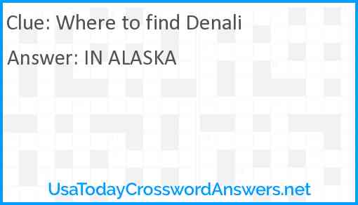 Where to find Denali Answer