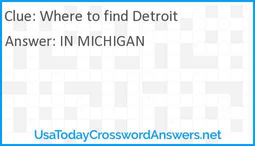 Where to find Detroit Answer